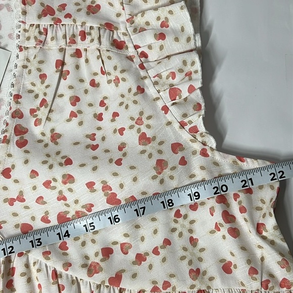 CIDER Baby Doll Top Size XL Pink and White Floral V Neck Short Sleeve - Picture 10 of 11